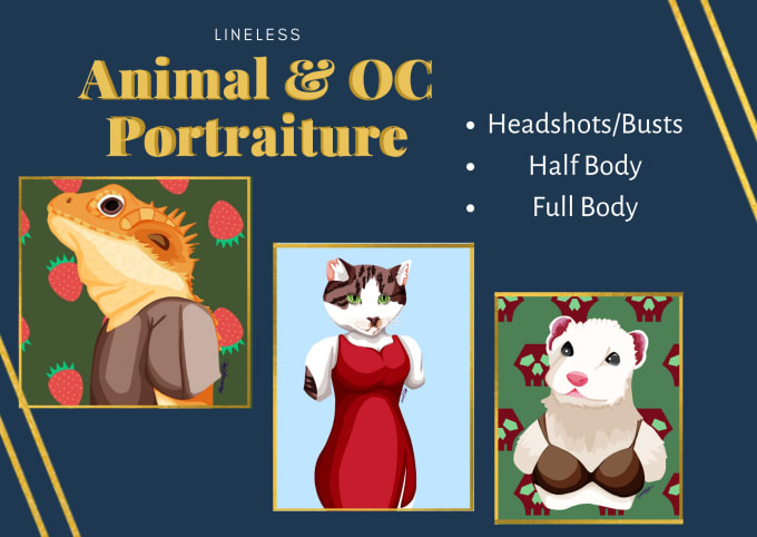 Gig Preview - Draw fun lineless animals in my art style pet or animal oc