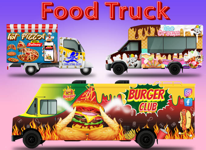 Gig Preview - Design awesome food truck wrap and food trailer wrap