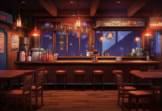 Gig Preview - Create anime style background for game, visual novel and interior design