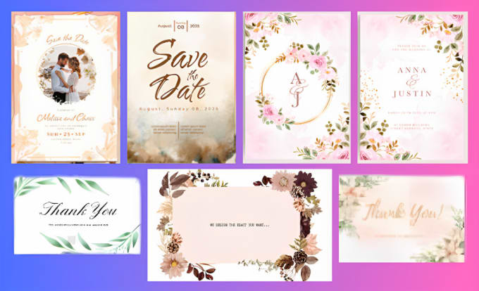 Gig Preview - Design beautiful wedding and event invitation cards