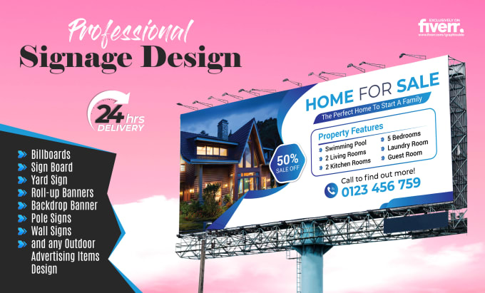 Gig Preview - Design real estate advertising billboard yard sign or banner