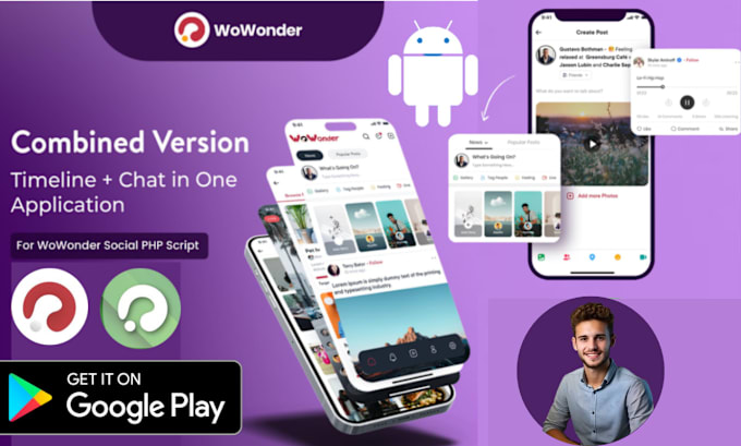 Gig Preview - Setup wowonder base mobile android app