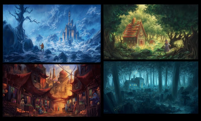 Gig Preview - Draw a landscape illustration or background art for you