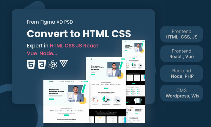 Gig Preview - Convert figma to HTML xd to HTML PSD to HTML website design