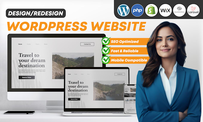 Gig Preview - Be a wordpress developer or website builder to create wordpress website design