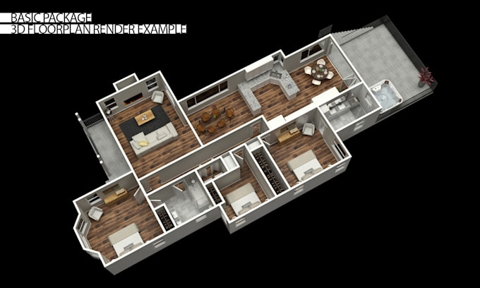 Gig Preview - Make 3d floorplan from your drawing