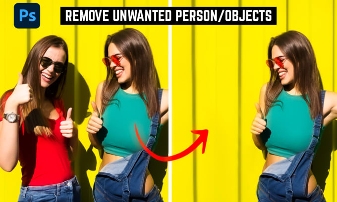 Gig Preview - Remove person, objects, change background using photoshop