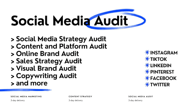 Gig Preview - Social media and content strategy audit for your brand