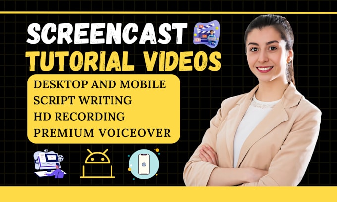 Gig Preview - Record, edit HD screencast and tutorial video for website or app with voiceover