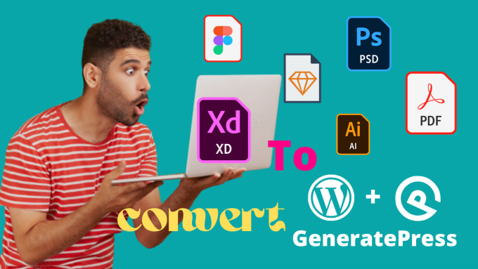 Gig Preview - Convert PSD, xd, ai, sketch, figma to wordpress website with generatepress theme