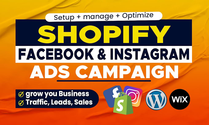 Gig Preview - Setup and manage shopify facebook ads and instagram ads