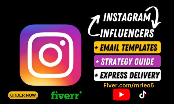 Gig Preview - Find instagram, youtube and tiktok influencer outreach