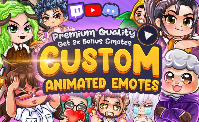 Gig Preview - Create chibi cute animated emotes, gif emotes for twitch, discord etc