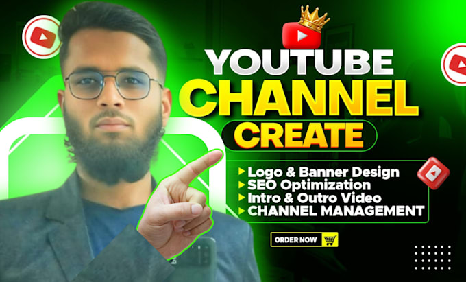 Gig Preview - Create and set up professional branding youtube channel and video SEO