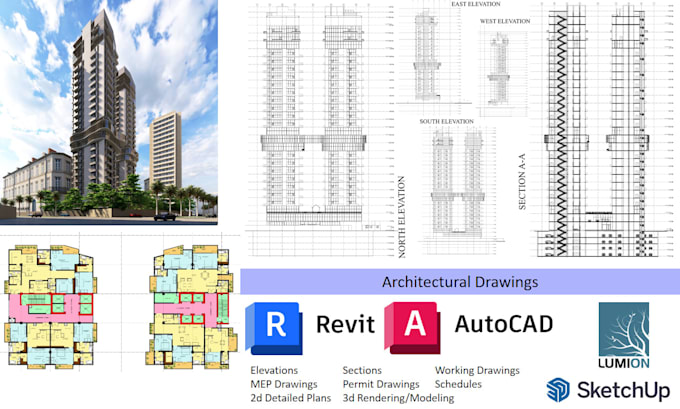 Gig Preview - Do architectural plans and 3d modeling in revit and autocad