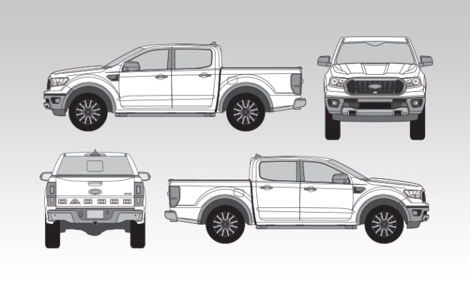 Gig Preview - Blueprint template of your vehicle and any vector outline,