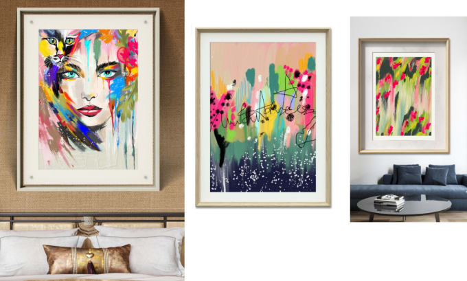 Gig Preview - Custom traditional and abstract  create wall art and mockup