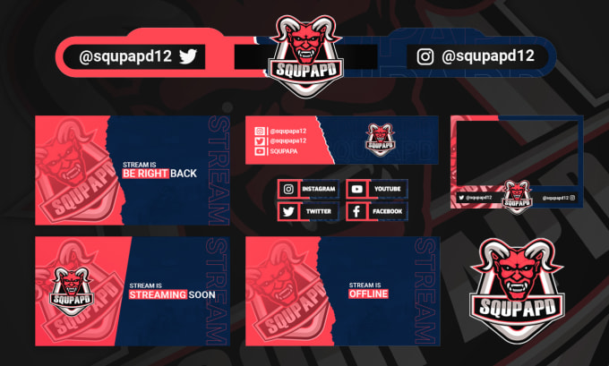 Gig Preview - Design awesome twitch, youtube stream overlay and mascot logo