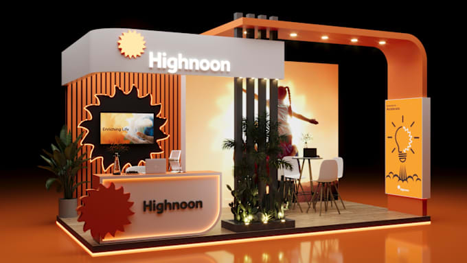 Gig Preview - Create trade booth, stand, exhibition booth design rendering