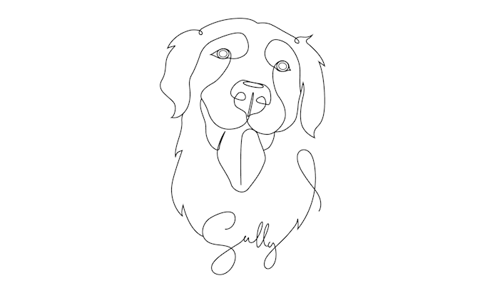 Gig Preview - Draw single line art portrait of your pet, cat, dog