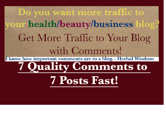 Gig Preview - Write 7 high quality manual comments on your health beauty business blog