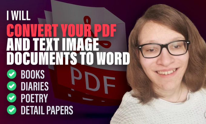 Gig Preview - Convert your PDF and text image documents to word