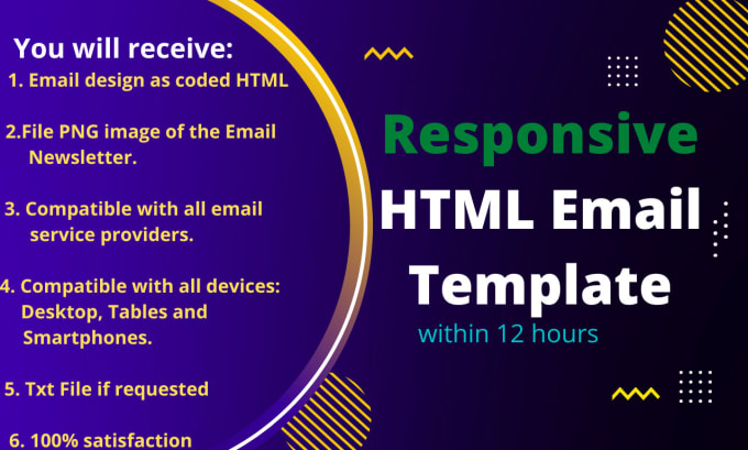 Gig Preview - Do responsive HTML email template within 12 hours