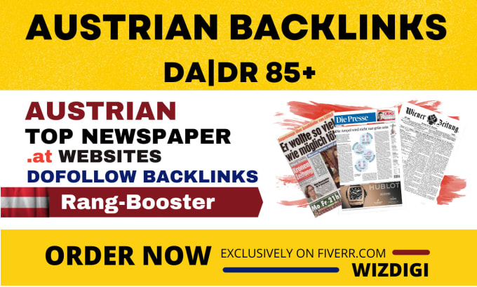 Gig Preview - Increase austria SEO rankings from top at newspapers austrian backlinks