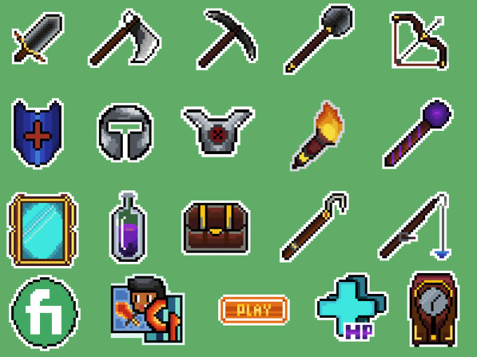 Gig Preview - Draw pixel art icons assets objects for you