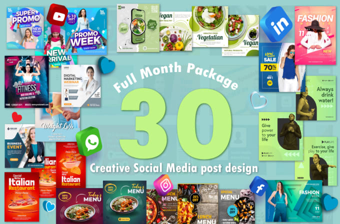 Bestseller - sketch 30 social media posts, social media post design ads, and banner