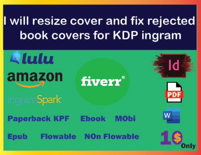 Gig Preview - Resize cover and fix rejected book covers and manuscript  for KDP amazon