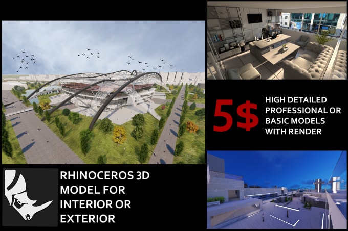 Gig Preview - Do architectural 3d rhino models with realistic vray renders