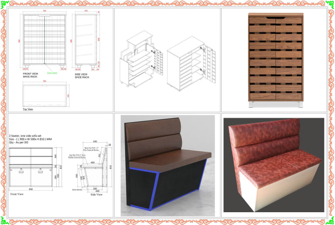 Gig Preview - Assist for your any kinds of furniture details drawing in autocad 2d and 3d