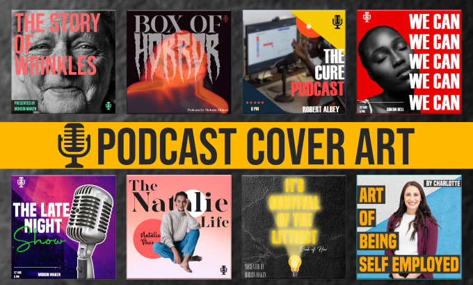 Gig Preview - Design a professional creative podcast cover or podcast artwork