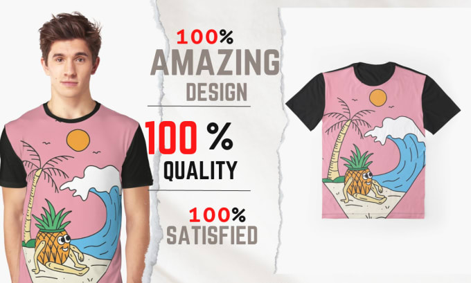 Bestseller - u create a funny t shirt design with a mockup for you