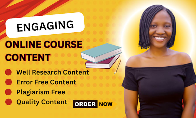 Gig Preview - Online course content creation, course creation, write a complete business plan