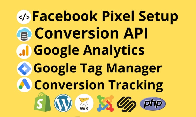 Gig Preview - Set up facebook pixel conversion API server site tracking ga4 setup with GTM