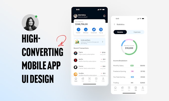 Bestseller - design high converting mobile app UI in figma