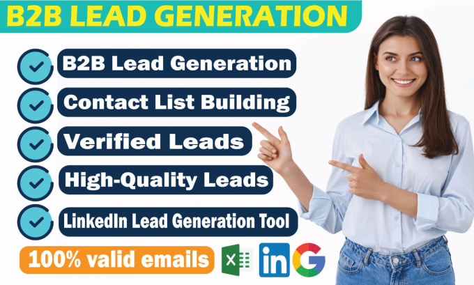 Gig Preview - Do b2b lead generation, business leads, and linkedin leads