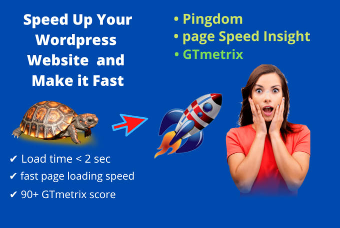 Gig Preview - Do wordpress speed optimization speed up wordpress google page speed gtmetrix