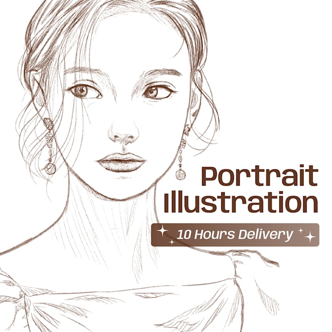 Gig Preview - Draw an artistic portrait line art in 10 hours