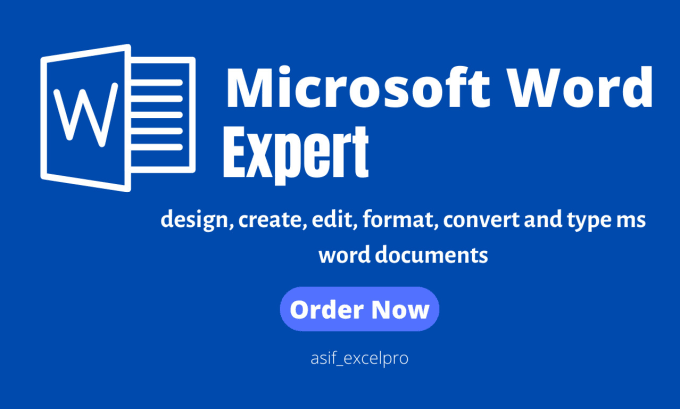 Gig Preview - Design, create, edit, format and type ms word documents