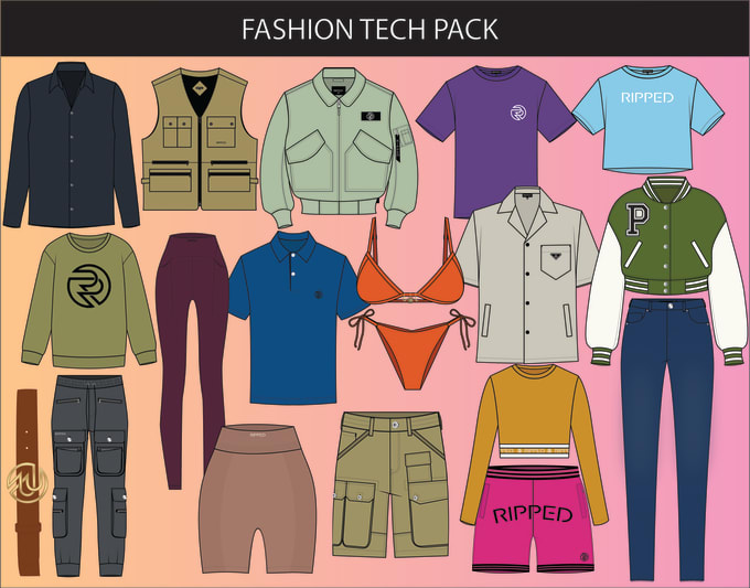 Gig Preview - Create factory support fashion tech pack designs