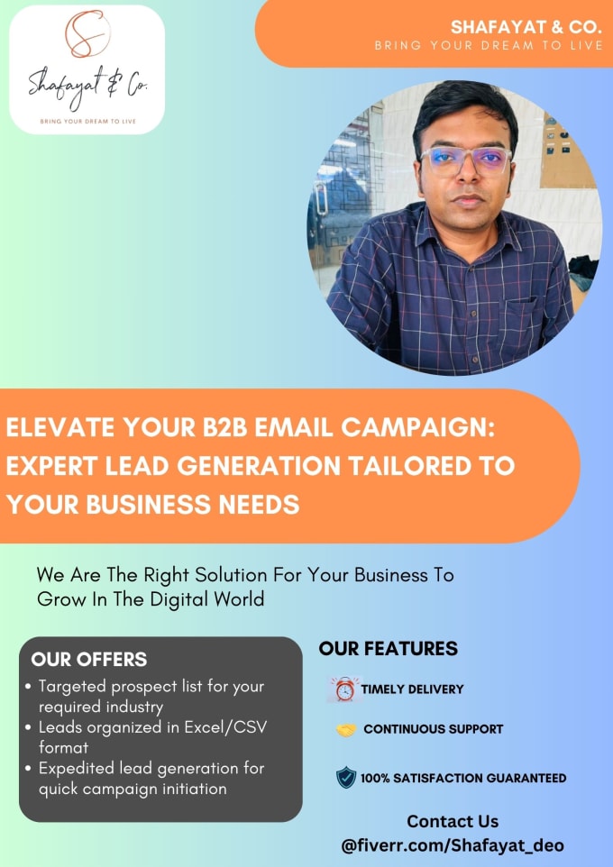 Gig Preview - Do b2b lead generation, find targeted email for your business