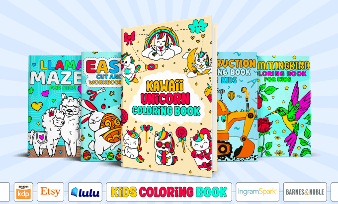 Gig Preview - Do children activity book kids coloring pages cover interior for amazon kdp