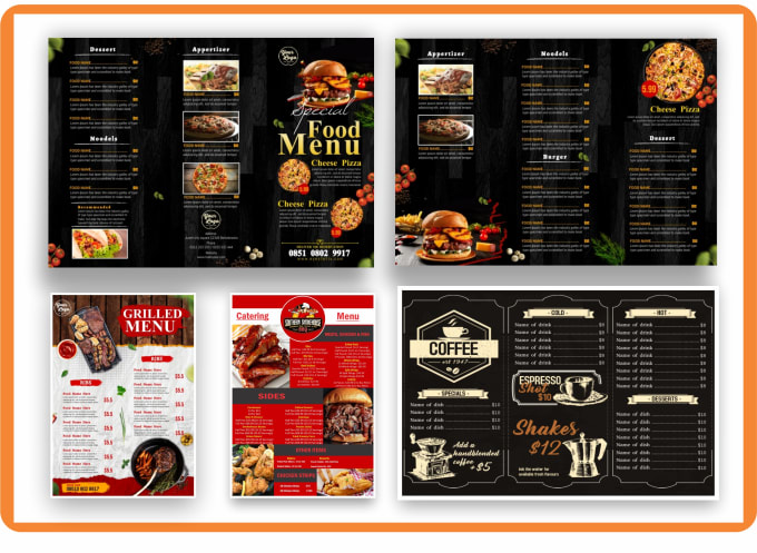 Gig Preview - Do restaurant menu design, food menu, catering flyer design