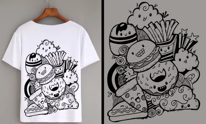 Gig Preview - Create custom doodle artwork tshirt design