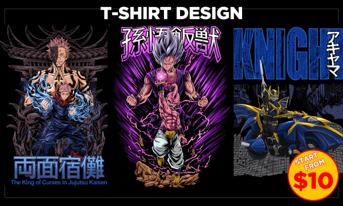 Gig Preview - Custom costume anime tshirt design manga