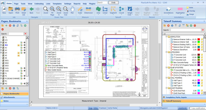 Gig Preview - Accurately estimate concrete takeoff projects using planswift and rsmeans online