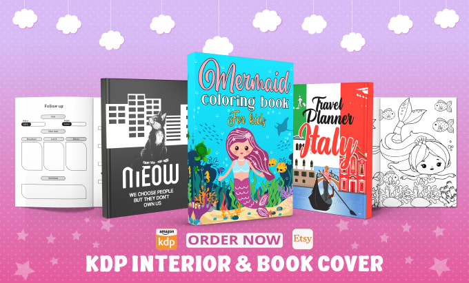 Gig Preview - Design journal planner tracker low content books kdp coloring book for kids